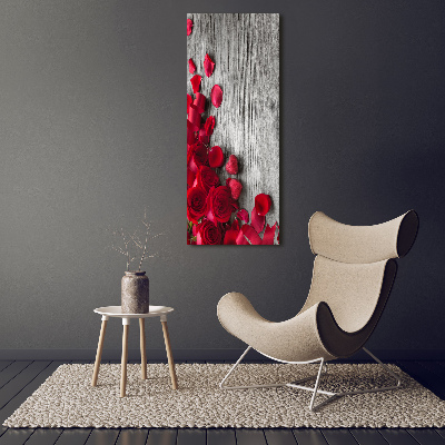 Quadro foto su tela verticale Rose rosse