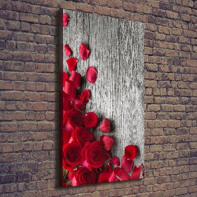 Quadro foto su tela verticale Rose rosse