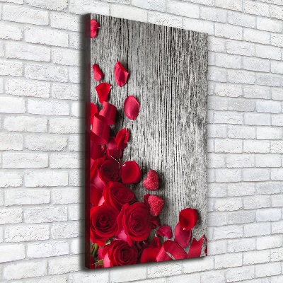 Quadro foto su tela verticale Rose rosse