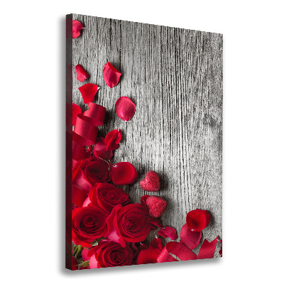 Quadro foto su tela verticale Rose rosse