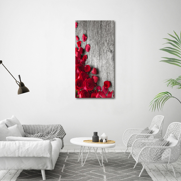 Quadro foto su tela verticale Rose rosse