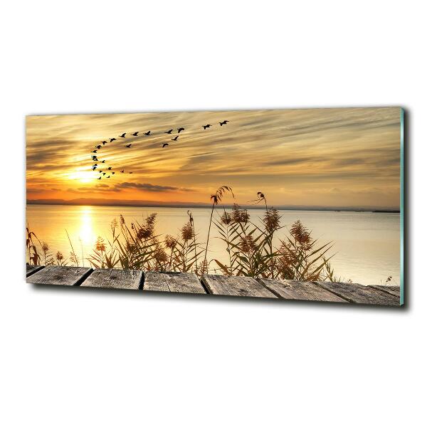 Quadro su vetro Molo sul lago