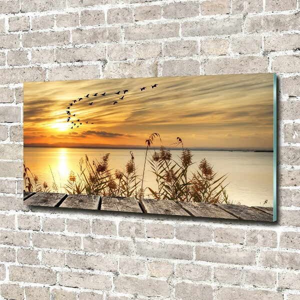 Quadro su vetro Molo sul lago