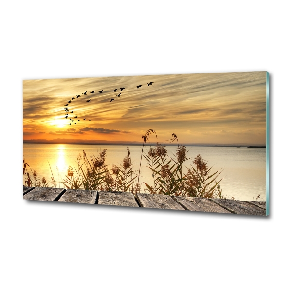 Quadro su vetro Molo sul lago