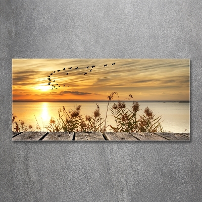 Quadro su vetro Molo sul lago