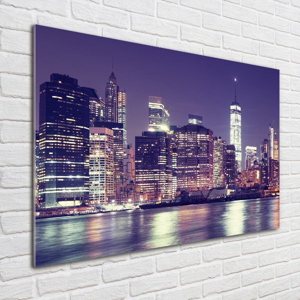 Quadro su vetro New York di notte