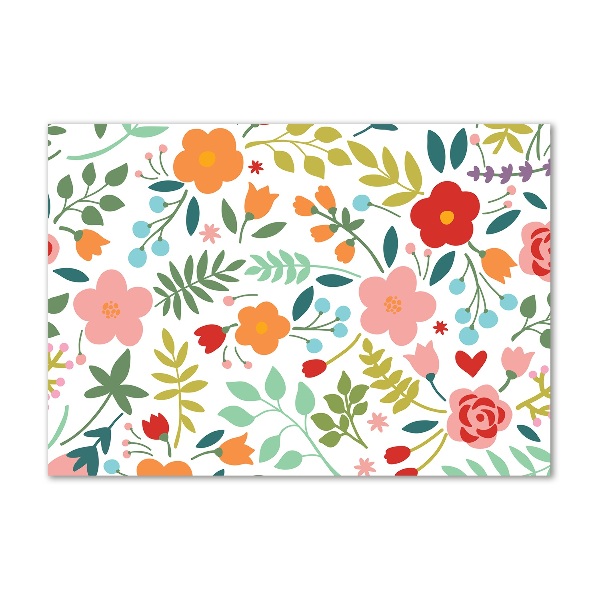 Quadro vetro Illustrazione di fiori