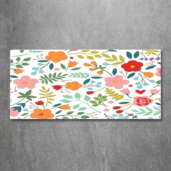 Quadro vetro Illustrazione di fiori