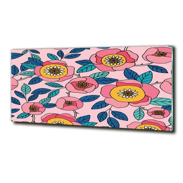 Quadro su vetro Fiori rosa