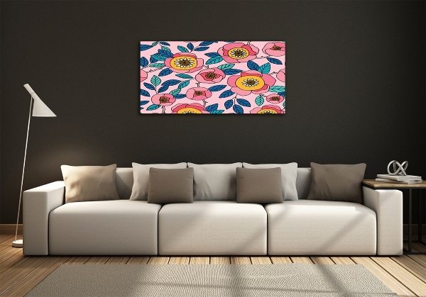 Quadro su vetro Fiori rosa
