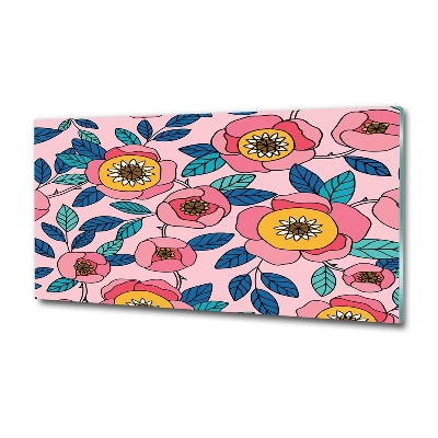 Quadro su vetro Fiori rosa