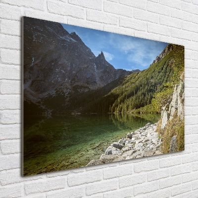 Quadro su vetro L'occhio del mare dei Monti Tatra