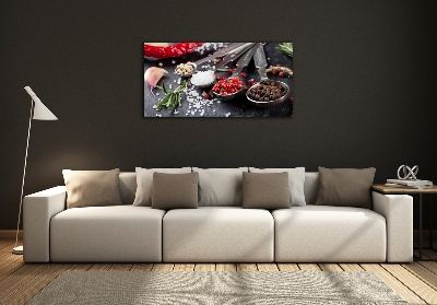 Quadro su vetro Erbe aromatiche e spezie