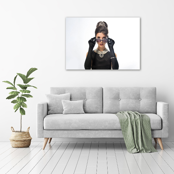 Quadro su vetro Donna con gli occhiali