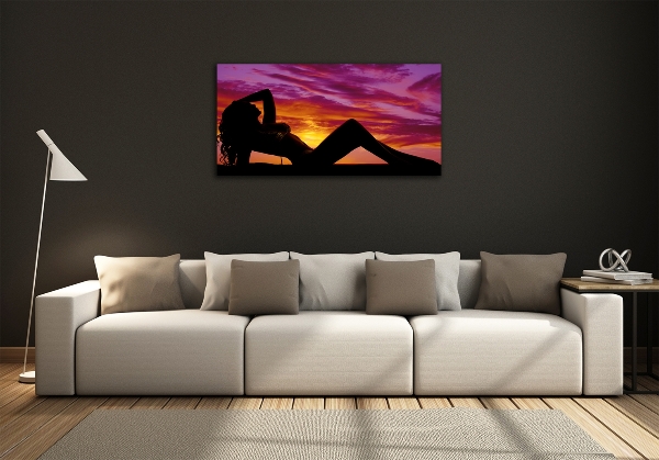 Quadro su vetro Silhouette di una donna