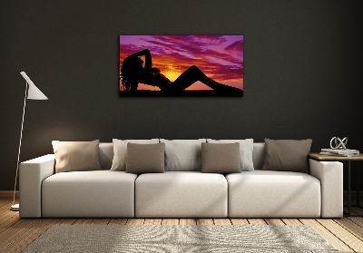 Quadro su vetro Silhouette di una donna