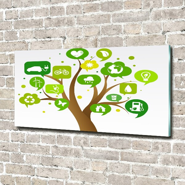 Quadro in verde Albero ecologico