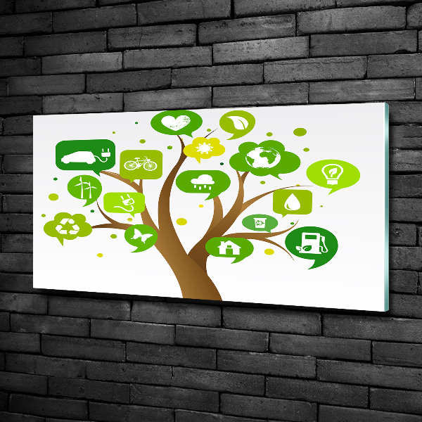 Quadro in verde Albero ecologico
