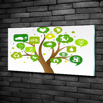 Quadro in verde Albero ecologico
