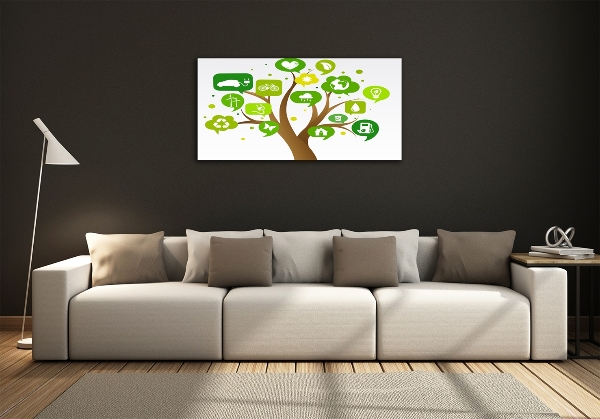 Quadro in verde Albero ecologico