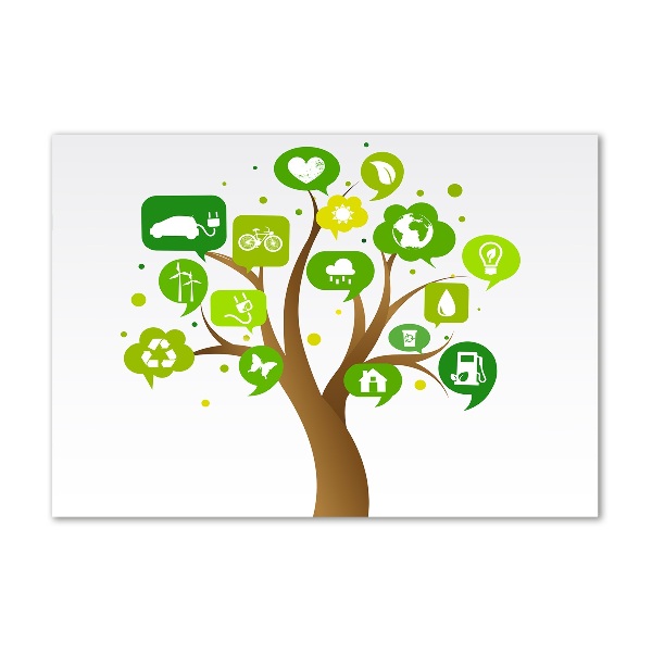 Quadro in verde Albero ecologico