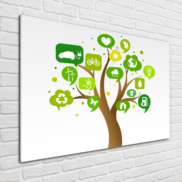 Quadro in verde Albero ecologico