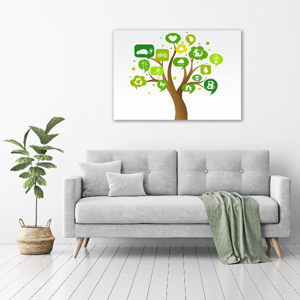 Quadro in verde Albero ecologico