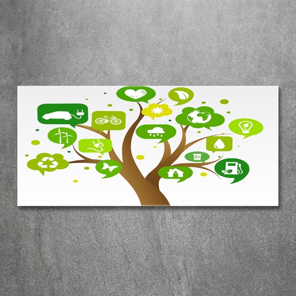 Quadro in verde Albero ecologico