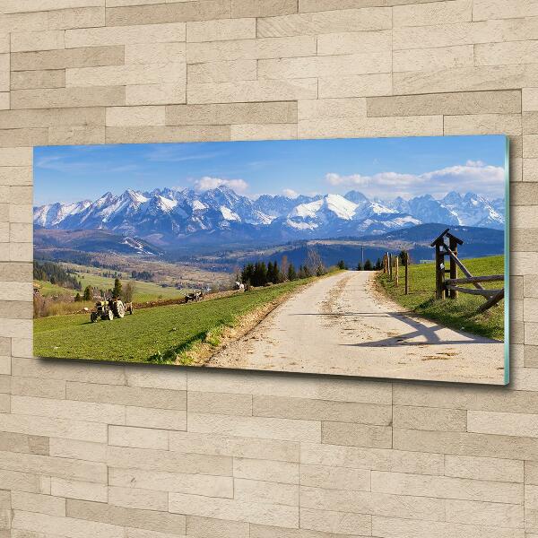 Quadro su vetro Panorama dei Monti Tatra