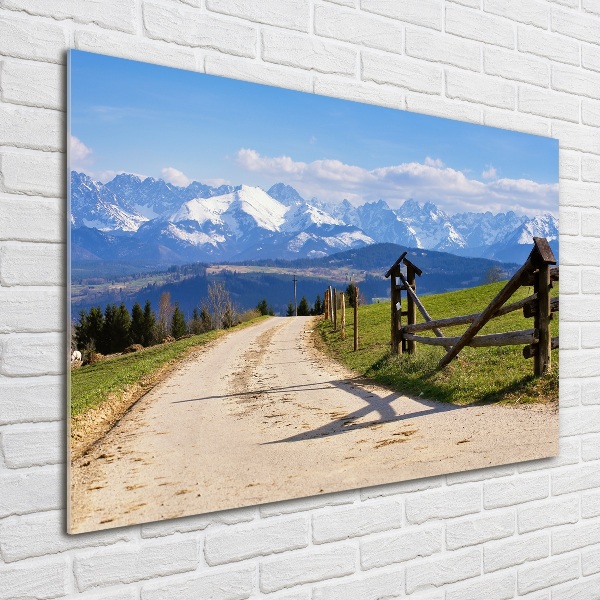 Quadro su vetro Panorama dei Monti Tatra