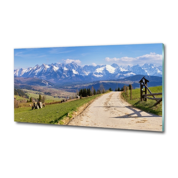 Quadro su vetro Panorama dei Monti Tatra