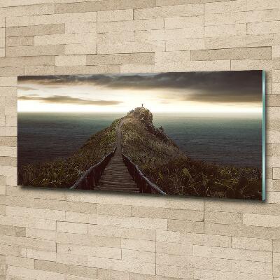 Quadro in verde Sentiero sulla roccia