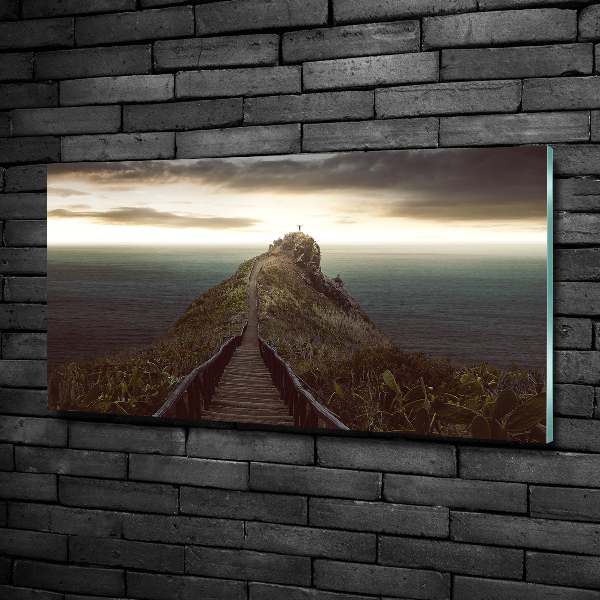 Quadro in verde Sentiero sulla roccia