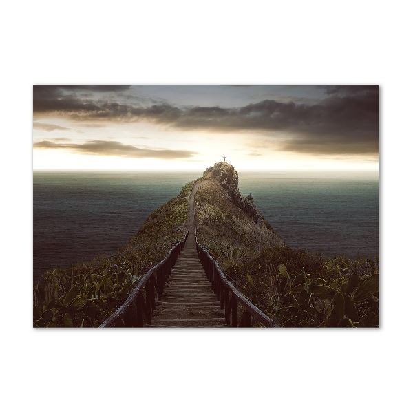 Quadro in verde Sentiero sulla roccia