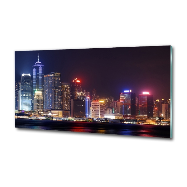 Quadro su vetro Hong Kong di notte