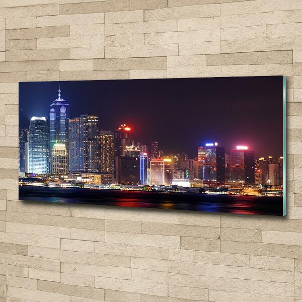 Quadro su vetro Hong Kong di notte