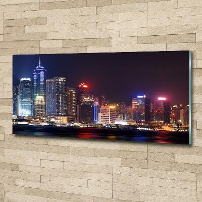 Quadro su vetro Hong Kong di notte