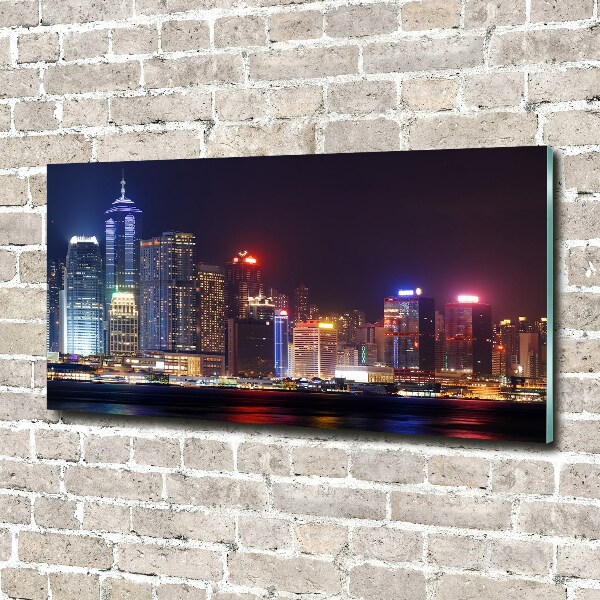 Quadro su vetro Hong Kong di notte