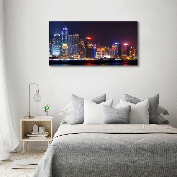 Quadro su vetro Hong Kong di notte