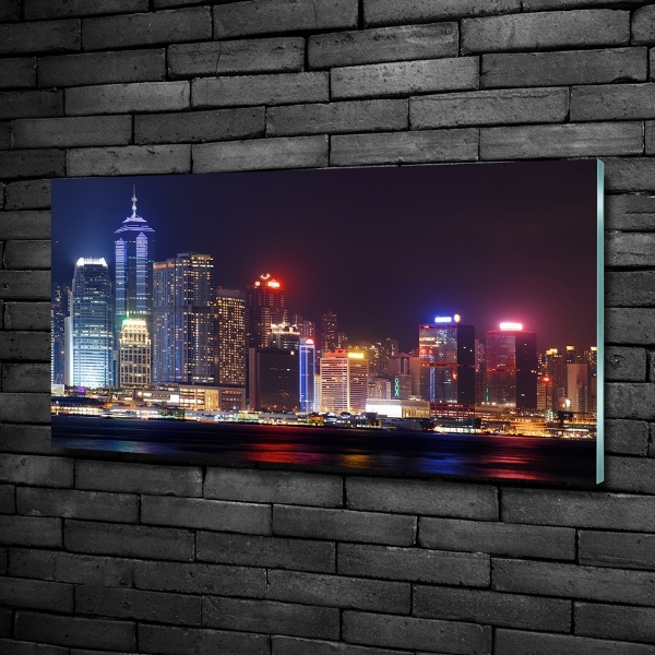 Quadro su vetro Hong Kong di notte