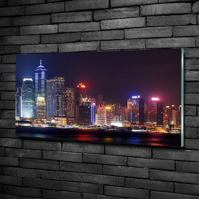 Quadro su vetro Hong Kong di notte