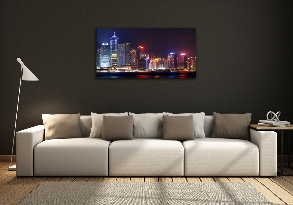 Quadro su vetro Hong Kong di notte