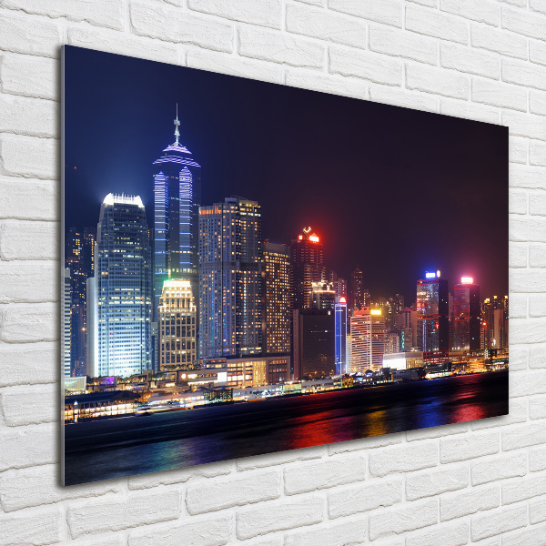 Quadro su vetro Hong Kong di notte