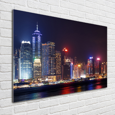 Quadro su vetro Hong Kong di notte