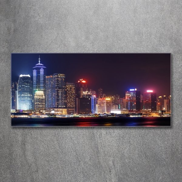 Quadro su vetro Hong Kong di notte