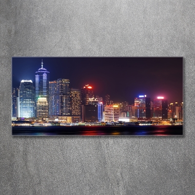 Quadro su vetro Hong Kong di notte