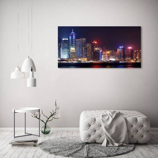 Quadro su vetro Hong Kong di notte