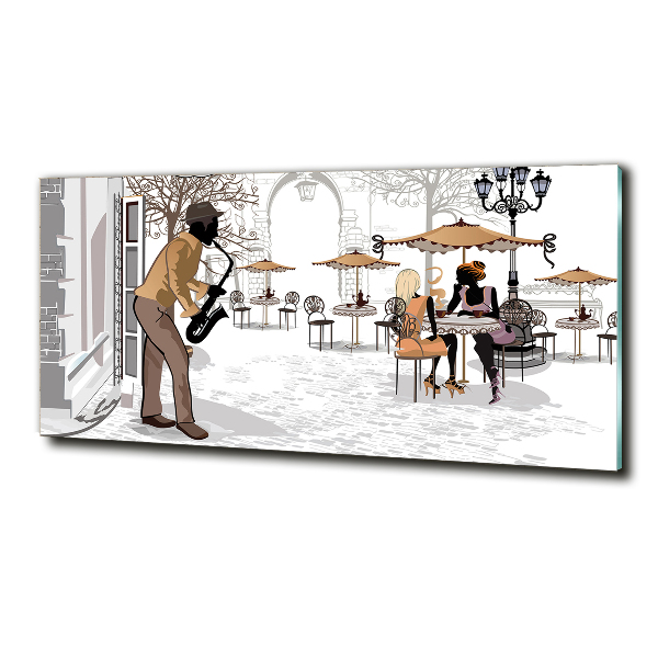 Quadro su vetro Musicista di strada