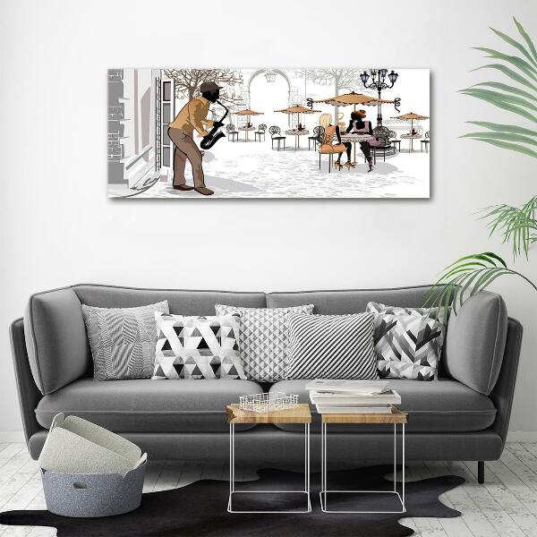 Quadro su vetro Musicista di strada