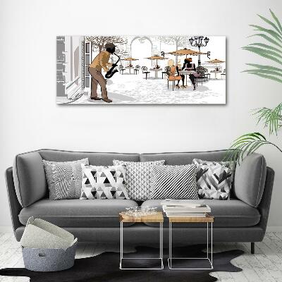 Quadro su vetro Musicista di strada